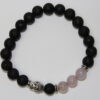 Buddha Rose Quartz Lava Stone Bracelet - Image 3