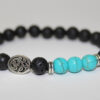 Leaf Turquoise Lava Stone Bracelet - Image 2
