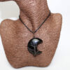 Obsidian Tree of Life Crescent Moon Necklace
