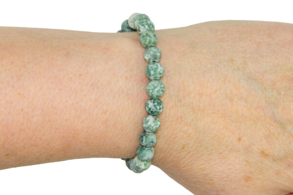 Frosted Green Spot Jasper Power Bracelet