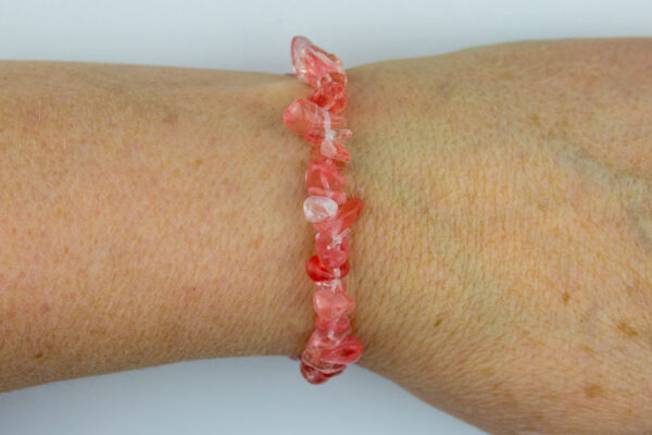 Watermelon Stone Glass Chipstone Bracelet